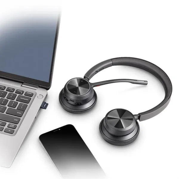 Гарнитура компьютерная стерео USB-A Bluetooth On-ear Voyager 4320-M чёрная Poly (77Y98AA) - Фото 4