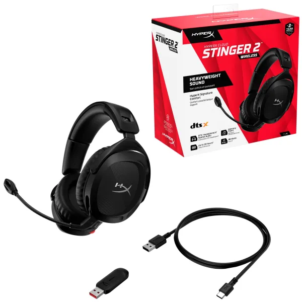Гарнитура игровая WL/USB-A Cloud Stinger 2 чёрная HyperX (676A2AA) - Фото 2
