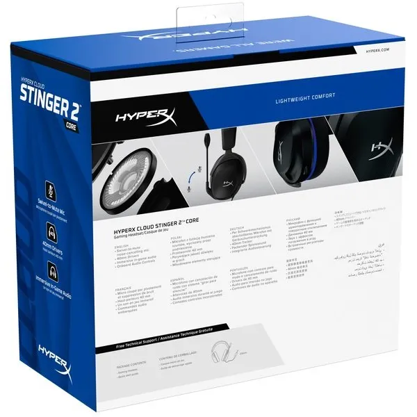Гарнитура Cloud Stinger 2 Core PS5/PS4 mini-jack чёрно-синяя HyperX (6H9B6AA) - Фото 8