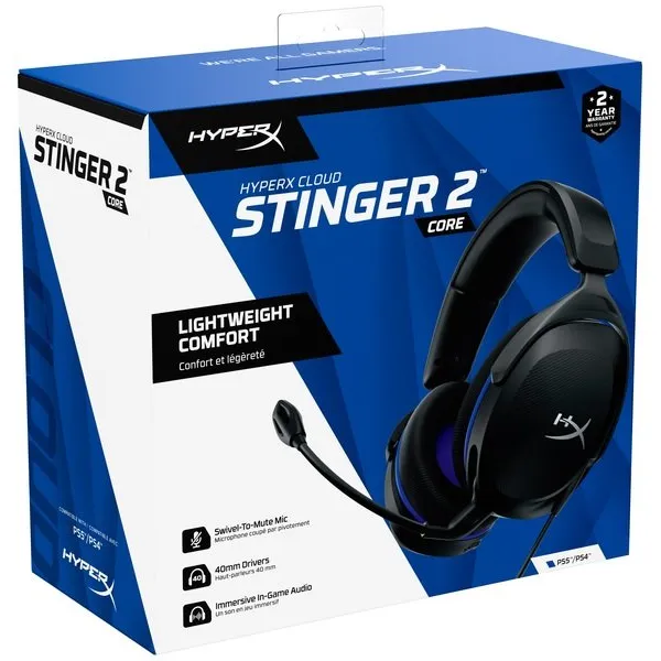 Гарнитура Cloud Stinger 2 Core PS5/PS4 mini-jack чёрно-синяя HyperX (6H9B6AA) - Фото 10