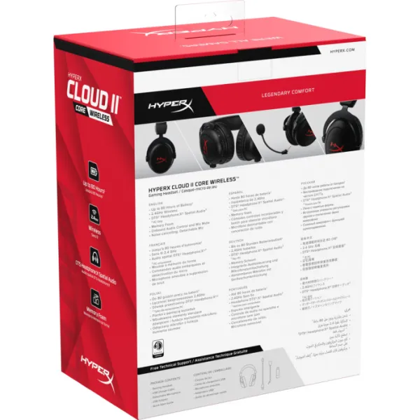 Гарнитура игровая WL/USB-A Cloud II Core чёрная HyperX (6Y2G8AA) - Фото 6