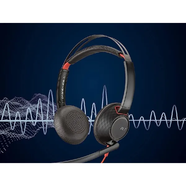 Гарнитура компьютерная стерео USB-A USB-C On-ear Blackwire 5220 3.5 мм чёрная Poly (8X231AA) - Фото 2