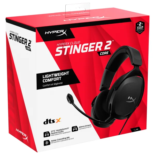 Гарнитура игровая Cloud Stinger 2 Core mini-jack/dual 3.5мм, 2м/0.15м чёрная HyperX (683L9AA) - Фото 9