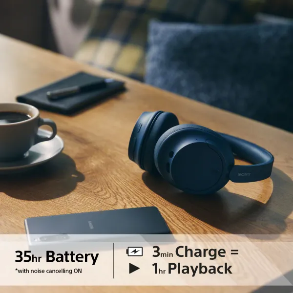 Наушники беспроводные Over-ear BT 5.2 ANC SBC AAC Mic синие Sony (WHCH720NL.CE7) - Фото 2