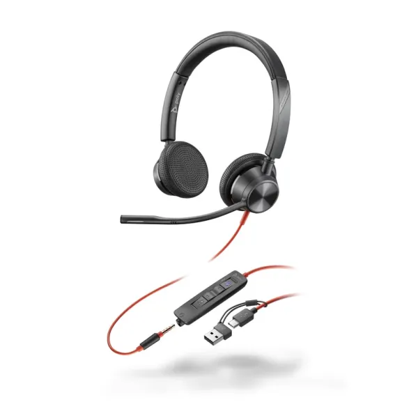 Гарнитура компьютерная стерео USB-A USB-C On-ear Blackwire 3325-M чёрная Poly (8X222AA)