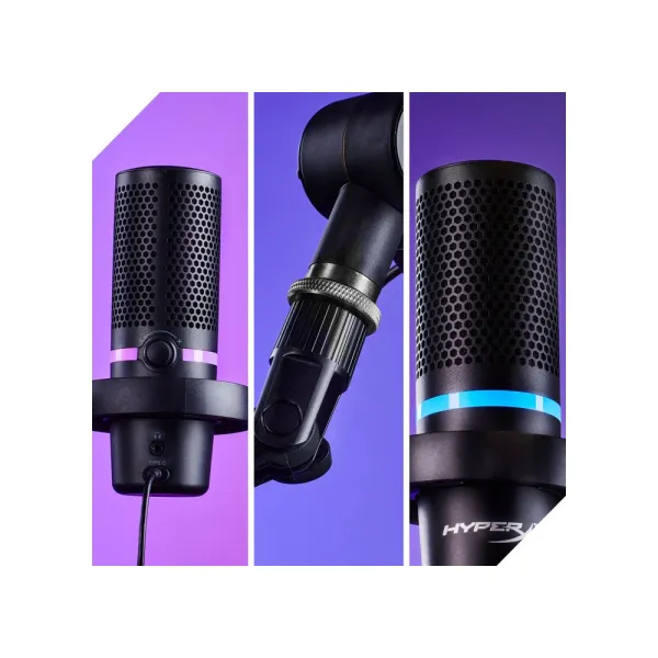 Микрофон USB-A геймерский, RGB, DuoCas, чёрный HyperX (4P5E2AA) - Фото 5