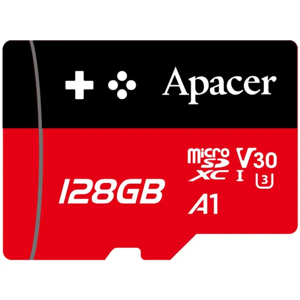 Карта памяти 128GB microSD C10 UHS-I U3 A1 Apacer (AP128GMCSX10U7-RAGC)