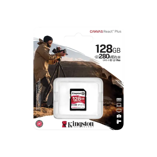 Карта памяти 128GB SD C10 UHS-II U3 Kingston (SDR2V6/128GB) - Фото 3