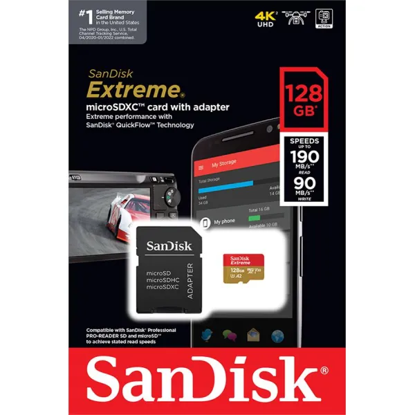 Карта памяти 128GB microSD C10 UHS-I U3 SanDisk (SDSQXAA-128G-GN6MA) - Фото 6