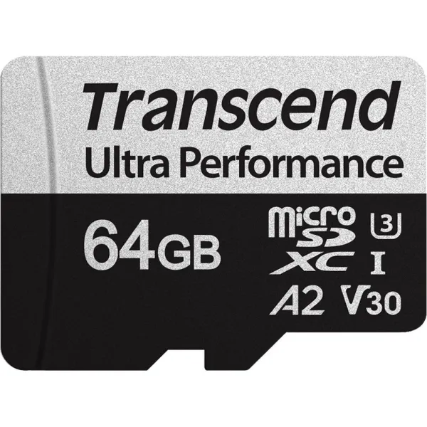 Карта памяти 64GB microSD C10 UHS-I U3 A2 Transcend (TS64GUSD340S)