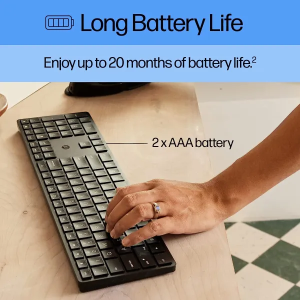 Клавиатура беспроводная мембранная 450 Programmable, EN/UK, чёрная HP (4R184AA) - Фото 11
