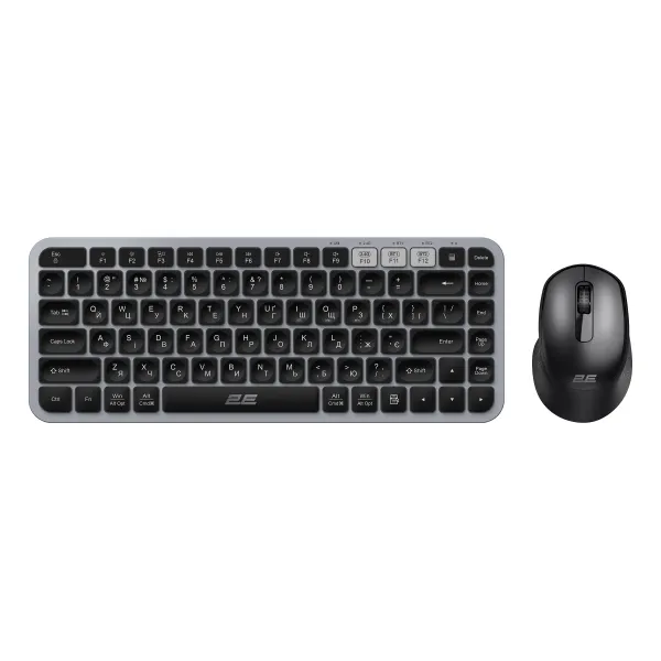Комплект клавиатура и мышь беспроводной WL/BT MK430 EN/UK чёрный с серым 2E (2E-MK430WBGR_UA)