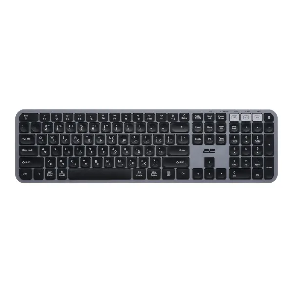 Комплект клавіатура та миша бездротовий WL/BT MK440 EN/UK чорний із сірим 2E (2E-MK440WBGR_UA) - Фото 1