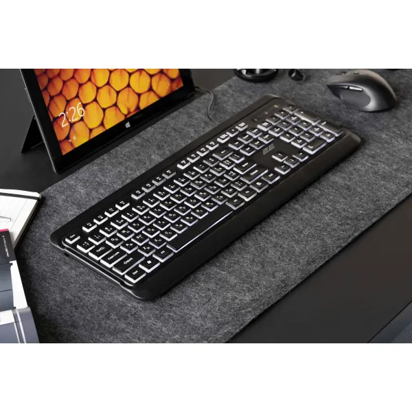 Клавиатура USB-A мембранная KS120, EN/UK/RU, чёрная 2E (2E-KS120UB) - Фото 1