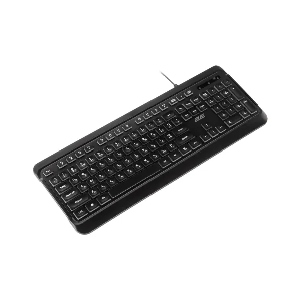 Клавиатура USB-A мембранная KS120, EN/UK/RU, чёрная 2E (2E-KS120UB) - Фото 3