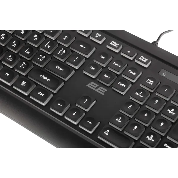 Клавиатура USB-A мембранная KS120, EN/UK/RU, чёрная 2E (2E-KS120UB) - Фото 7