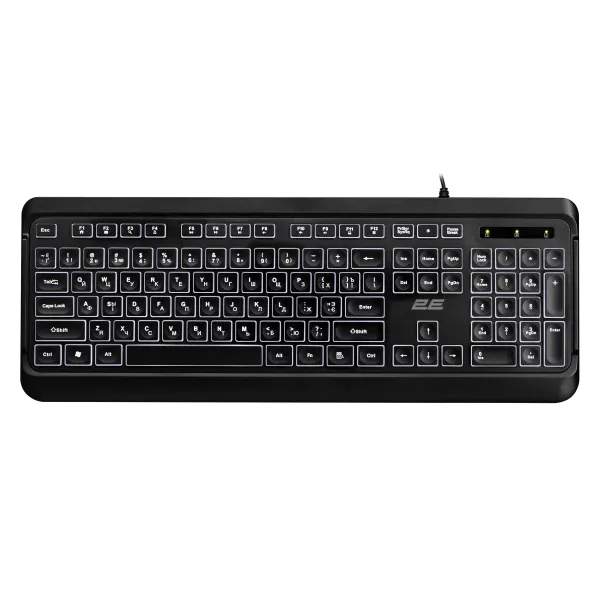 Клавиатура USB-A мембранная KS120, EN/UK/RU, чёрная 2E (2E-KS120UB) - Фото 8