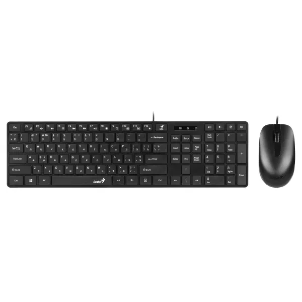 Комплект клавиатура и мышь проводной SlimStar C-126 EN/UKR/RU черный Genius (31330007407)