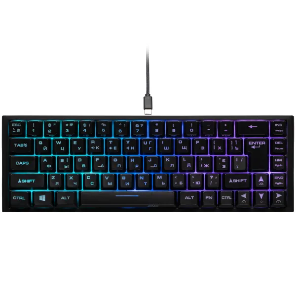 Клавиатура USB-A мембранная игровая KG350, EN/UA/RU, чёрная 2E (2E-KG350UBK) - Фото 4
