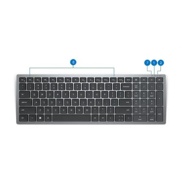 Клавиатура беспроводная Compact Multi-Device KB740, чёрно-серая Dell (580-AKOZ) - Фото 3