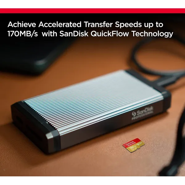 Карта памяти 64GB microSD C10 UHS-I U3 R170/W80MB/s Extreme V30 + SD SanDisk (SDSQXAH-064G-GN6MA) - Фото 2