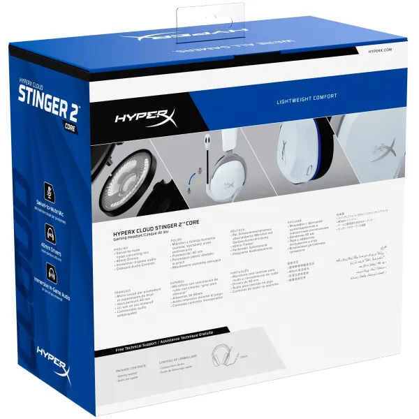 Гарнитура Cloud Stinger 2 Core PS5/PS4 mini-jack бело-синяя HyperX (6H9B5AA) - Фото 4