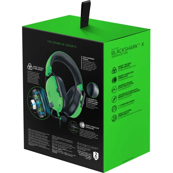Гарнитура Blackshark V2 X 3.5мм зелёная Razer (RZ04-03240600-R3M1) - Фото 5