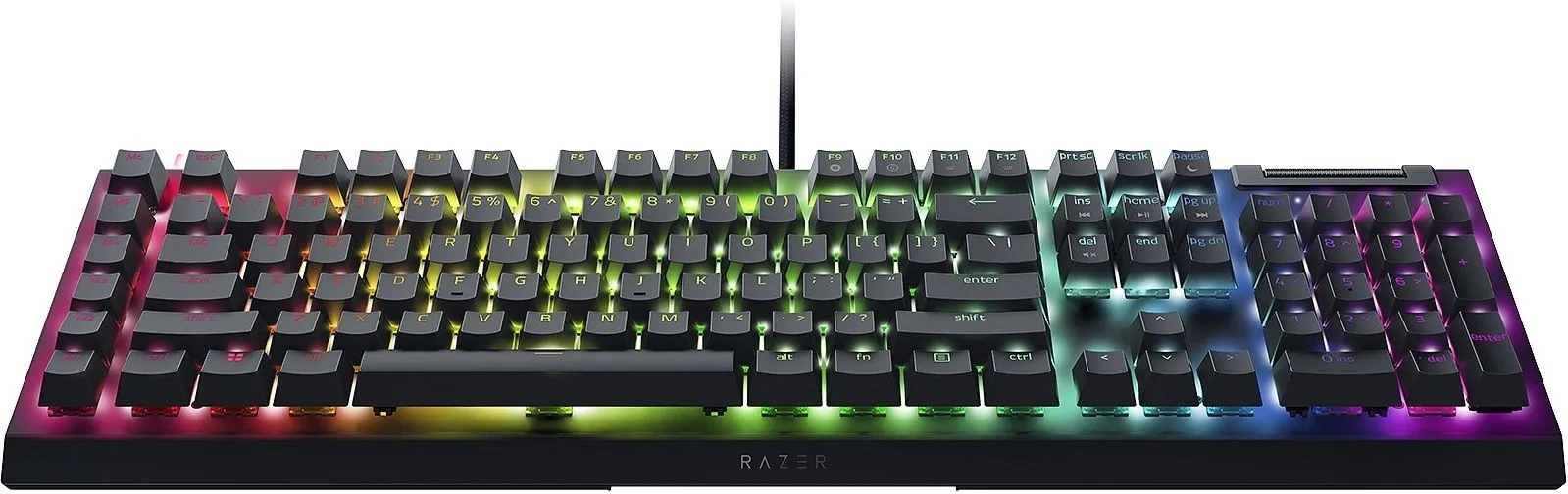 Клавіатура USB-A механічна, RGB BlackWidow V4 X, Yellow Switch, EN/RU, чорна Razer (RZ03-04702500-R3R1) - Фото 1