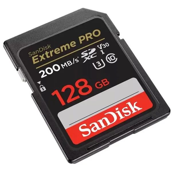 Карта памяти 128GB SD C10 UHS-I U3 R200/W90MB/s Extreme Pro V30 SanDisk (SDSDXXD-128G-GN4IN) - Фото 3
