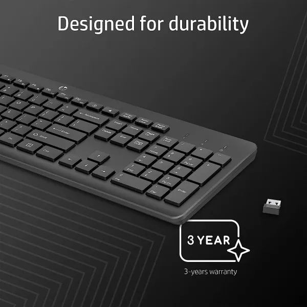 Клавиатура беспроводная мембранная 230, EN/UK, чёрная HP (3L1E7AA) - Фото 1