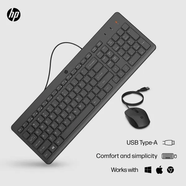 Комплект клавіатура та миша USB-A 150 EN/RU чорний НР (240J7AA) - Фото 2