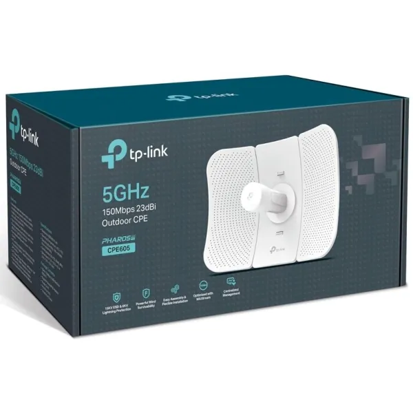 Точка доступа CPE605 N150 5ГГц 1xFE LAN, 23 дБи наружн. Passive PoE TP-LINK (CPE605) - Фото 1