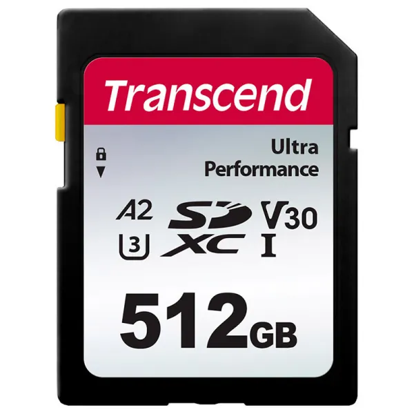 Карта памяти 512GB SD C10 UHS-I U3 A2 R160/W90MB/s 4K Transcend (TS512GSDC340S)