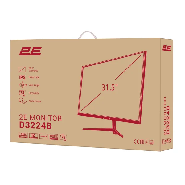 Монитор 31.5" D3224B 2xHDMI, DP, IPS, 2560x1440, 75Hz, 5ms, FreeSync 2E (2E-D3224B-01.UA) - Фото 10