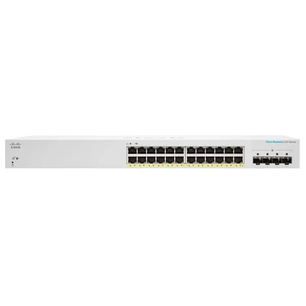 Комутатор CBS220 24хGE, PoE, 4x1G SFP, Smart Cisco (CBS220-24P-4G-EU)