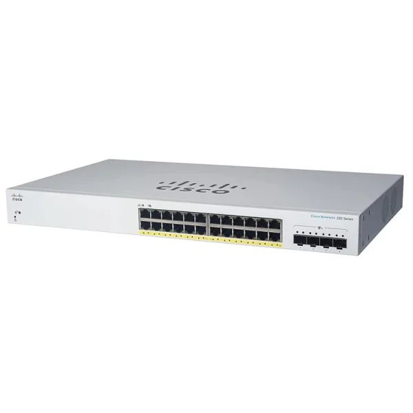 Комутатор CBS220 24хGE, PoE, 4x1G SFP, Smart Cisco (CBS220-24P-4G-EU) - Фото 1