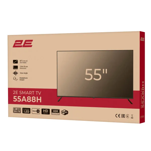 Телевизор 55" MiniLED 4K 60Hz Smart WebOS 2E (2E-55A88H) - Фото 9