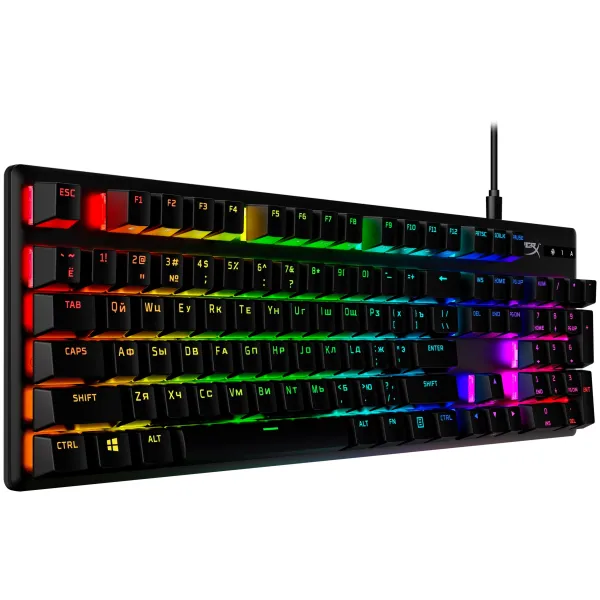 Клавиатура USB-A механическая, RGB Alloy Origins PBT, Red, EN/RU, чёрная HyperX (639N3AA) - Фото 1