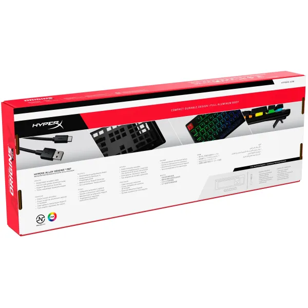 Клавиатура USB-A механическая, RGB Alloy Origins PBT, Red, EN/RU, чёрная HyperX (639N3AA) - Фото 2