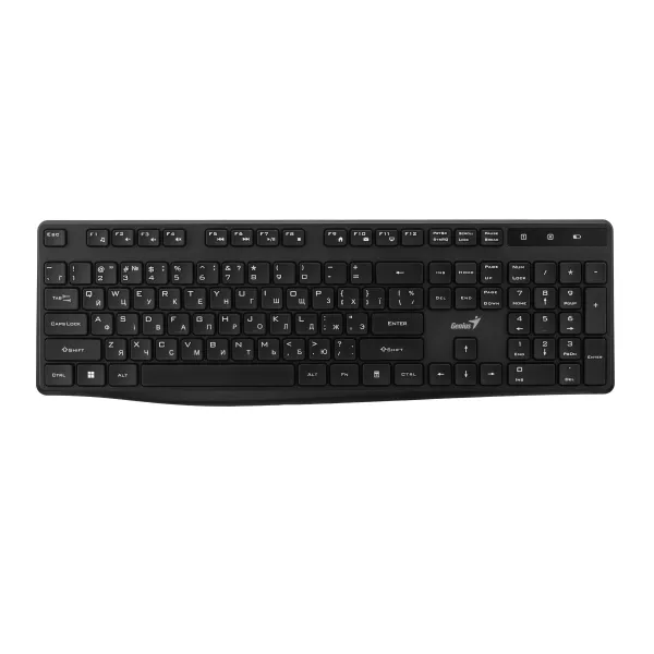 Клавиатура беспроводная мембранная KB-7200, EN/UKR, чёрная Genius (31320002406)