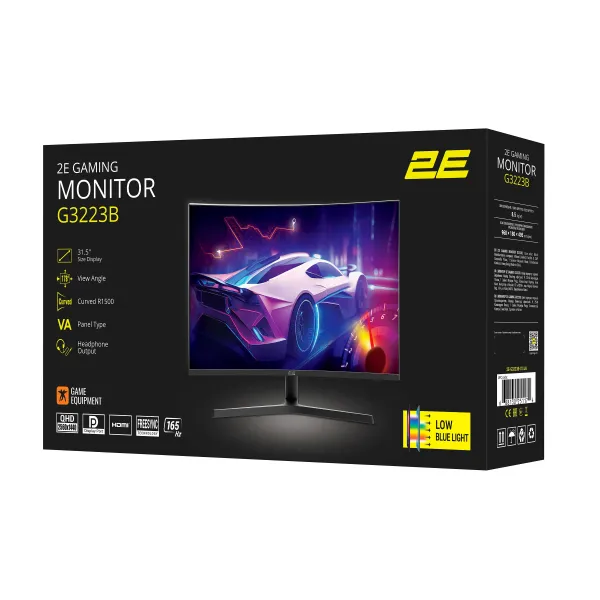 Монитор GAMING 31.5" G3223B 2xHDMI, DP, MM, VA, 2560x1440, 165Hz, 1ms, CURVED, FreeSync 2E (2E-G3223B-01.UA) - Фото 13