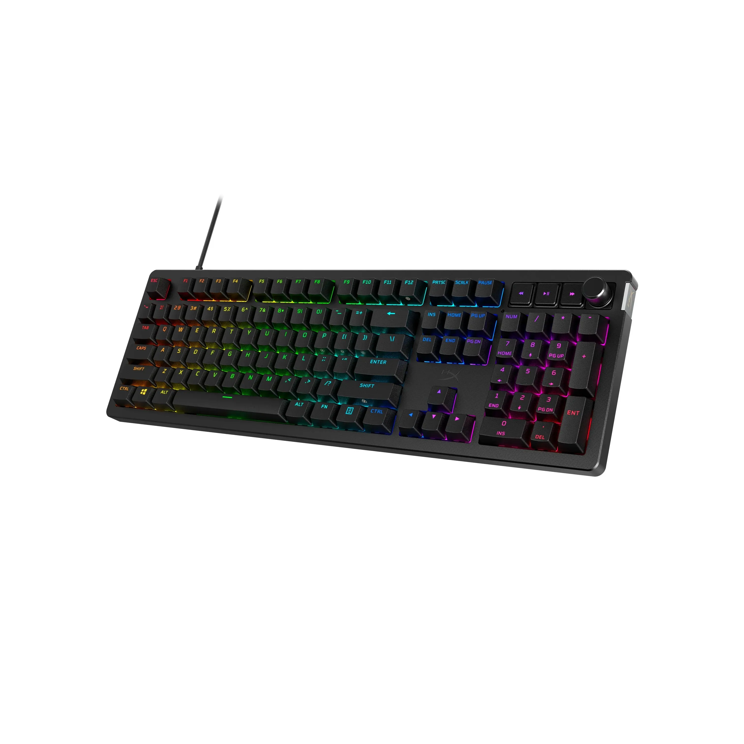 Клавіатура USB-A механічна, RGB Alloy Rise Red, EN/UA, чорна HyperX (7G7A3AA) - Фото 3