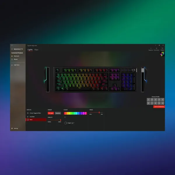 Клавіатура USB-A механічна, RGB Alloy Rise Red, EN/UA, чорна HyperX (7G7A3AA) - Фото 2