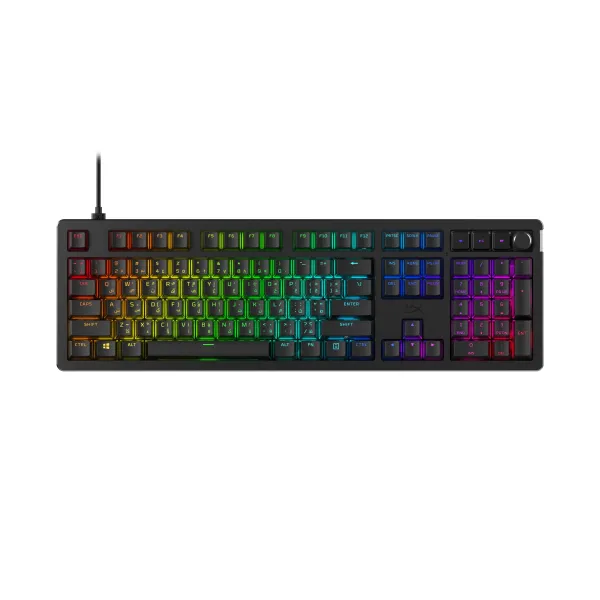 Клавіатура USB-A механічна, RGB Alloy Rise Red, EN/UA, чорна HyperX (7G7A3AA)