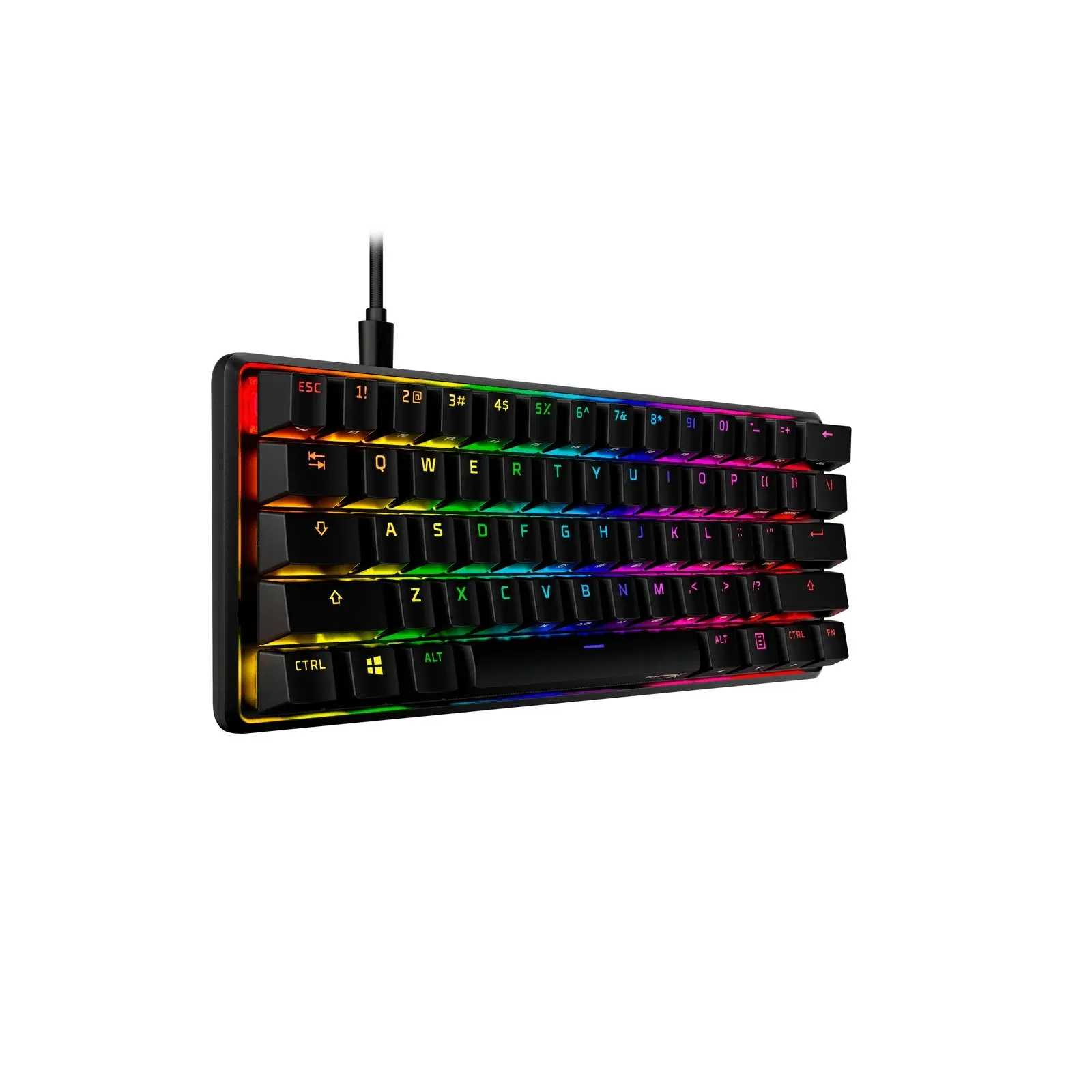 Клавіатура USB-A механічна, RGB Alloy Origins 60 Red, EN/UA, чорна HyperX (4P5N4AA) - Фото 4