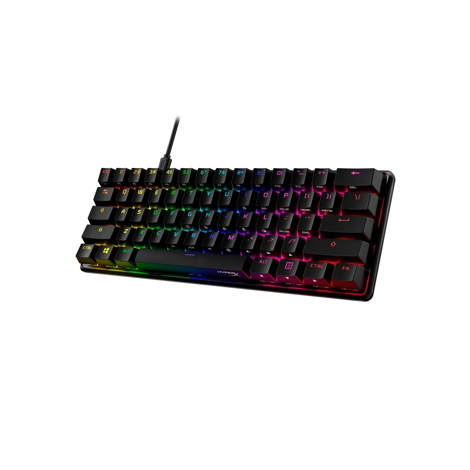 Клавіатура USB-A механічна, RGB Alloy Origins 60 Red, EN/UA, чорна HyperX (4P5N4AA) - Фото 3