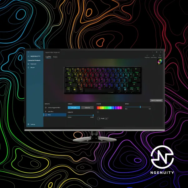 Клавіатура USB-A механічна, RGB Alloy Origins 60 Red, EN/UA, чорна HyperX (4P5N4AA) - Фото 1