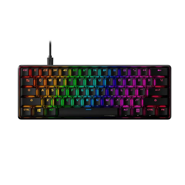 Клавіатура USB-A механічна, RGB Alloy Origins 60 Red, EN/UA, чорна HyperX (4P5N4AA)