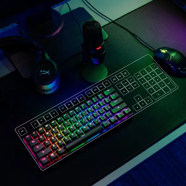 Клавіатура USB-A механічна, RGB Alloy Origins 60 Red, EN/UA, чорна HyperX (4P5N4AA) - Фото 2