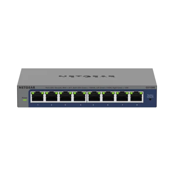 Комутатор GS108E 8xGE, WebSmart NETGEAR (GS108E-400EUS)